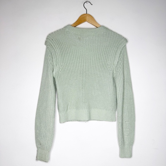 Abercrombie & Fitch Mint Green Cropped Knit Sweater – Size Small - Picture 7 of 7